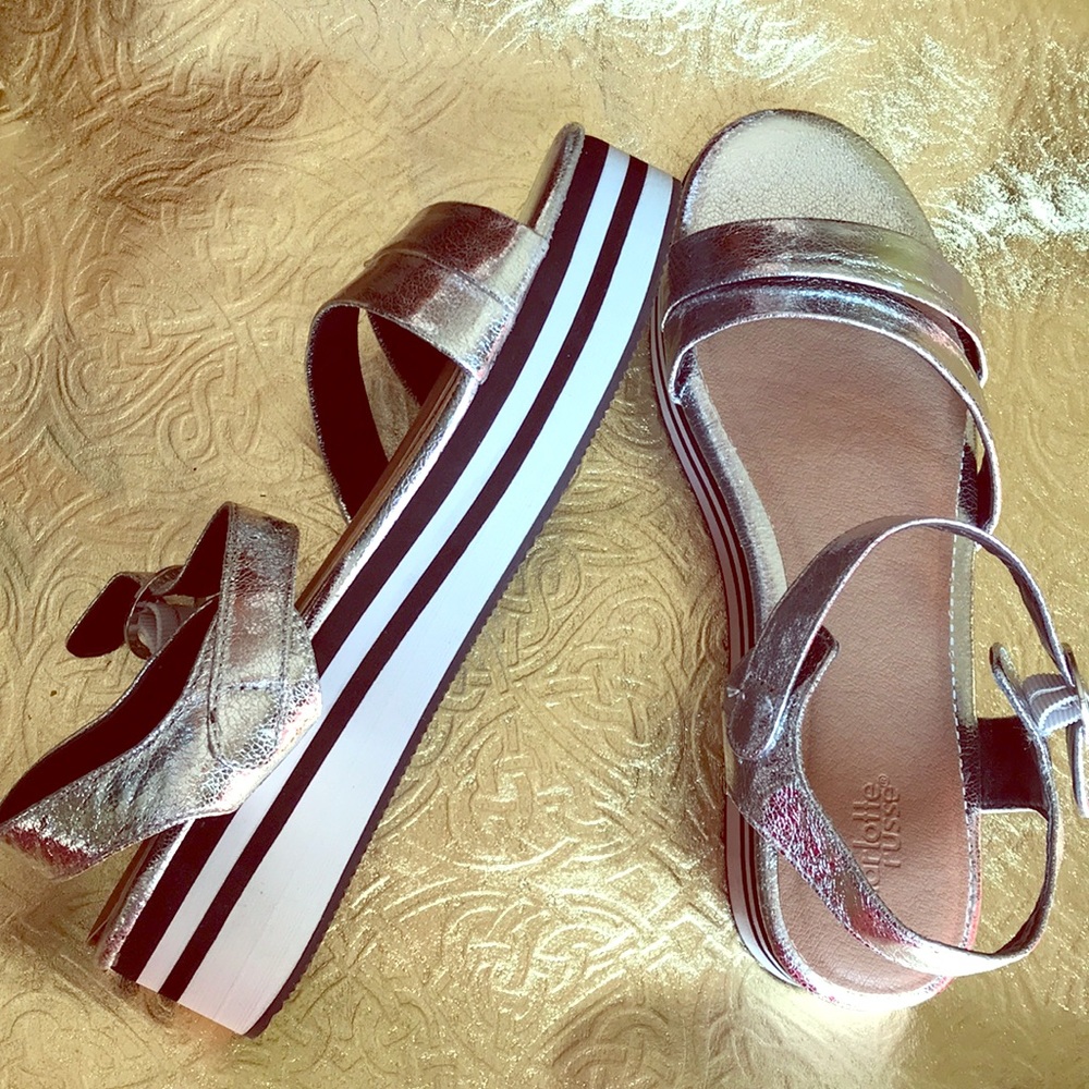 Silver BW Platform Sandals NWT